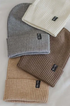 Czapeczka z wełny Merino - BEIGE MELANGE