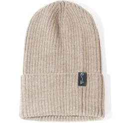 Czapeczka z wełny Merino - BEIGE MELANGE