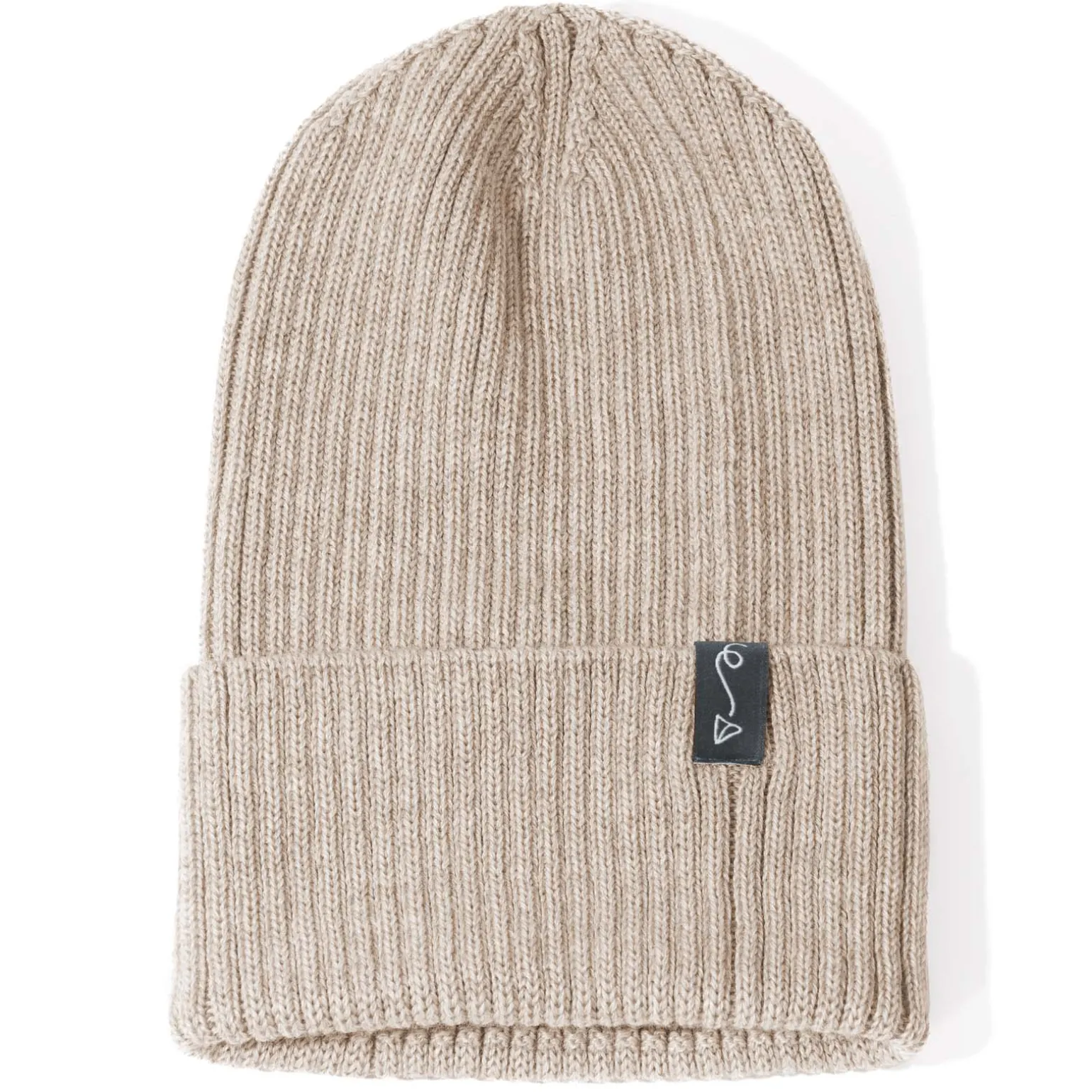 Czapeczka z wełny Merino - BEIGE MELANGE
