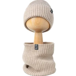 Czapeczka z wełny Merino - BEIGE MELANGE