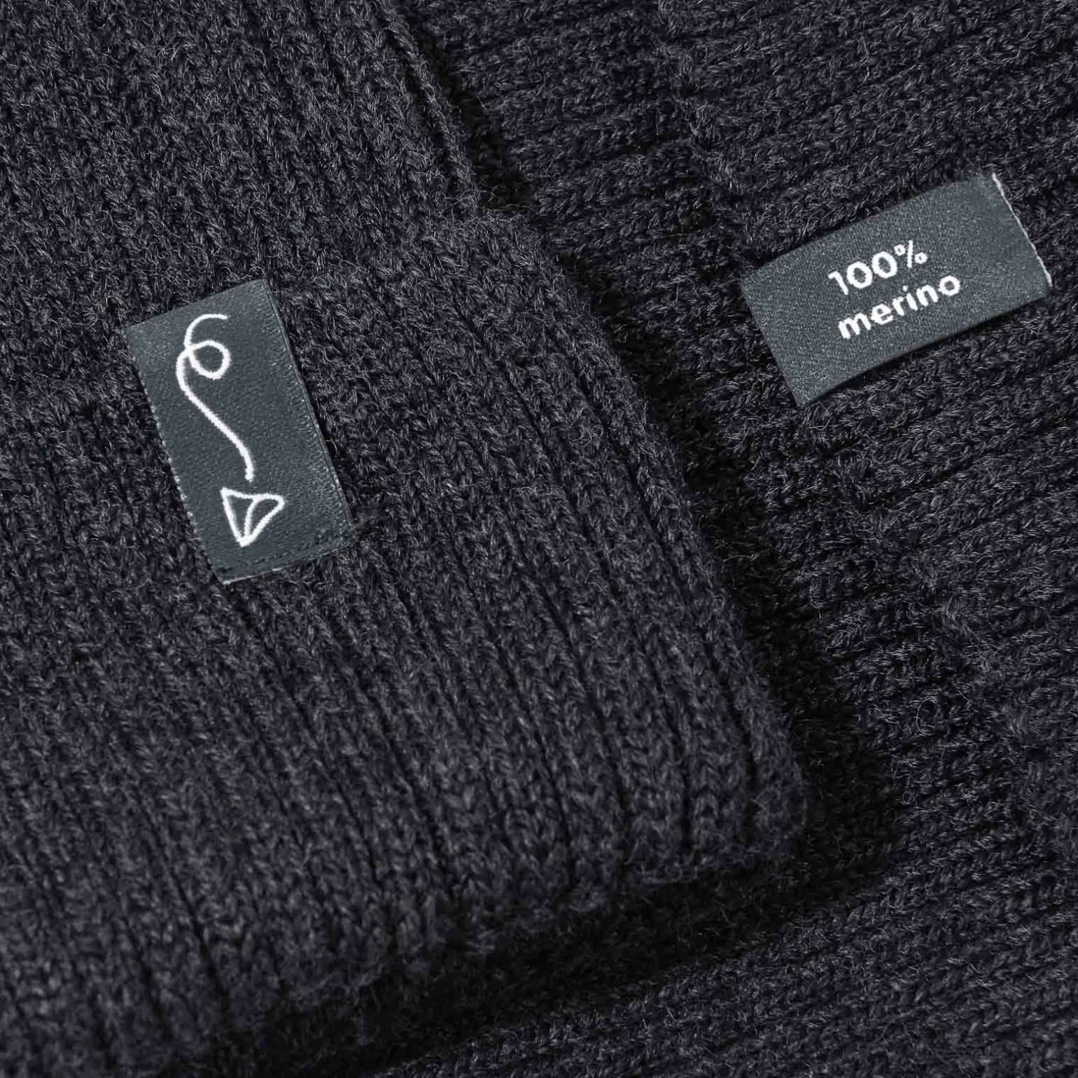 Czapeczka z wełny Merino - GRAPHITE MELANGE