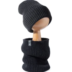 Czapeczka z wełny Merino - GRAPHITE MELANGE
