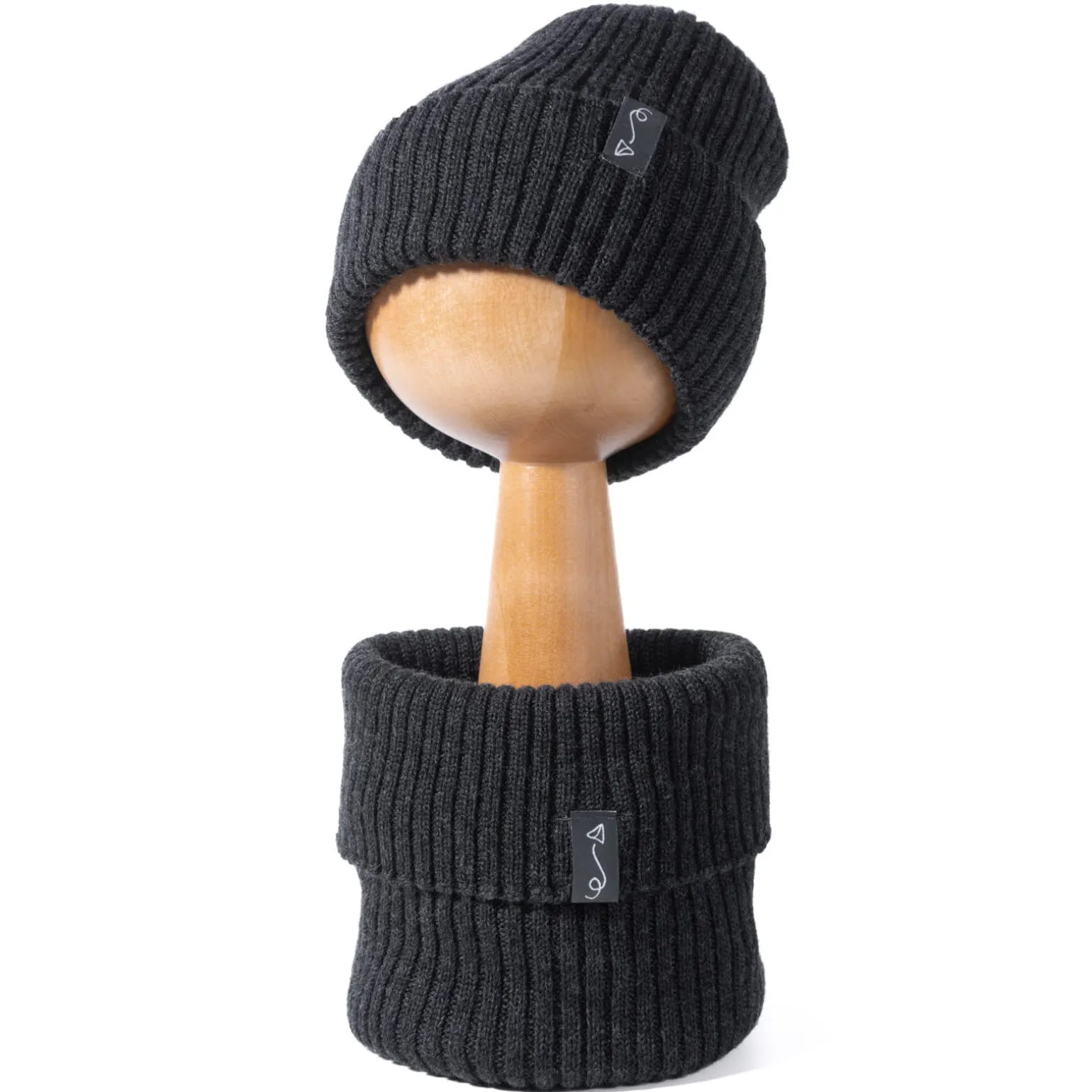 Czapeczka z wełny Merino - GRAPHITE MELANGE