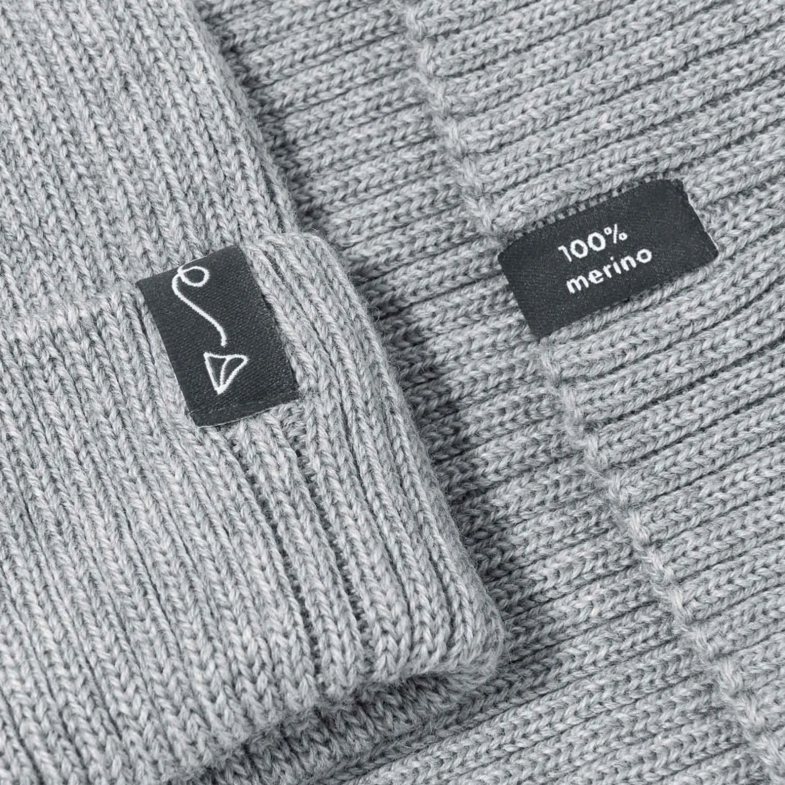Czapeczka z wełny Merino - GREY MELANGE