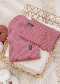 Czapeczka z wełny Merino - PINK