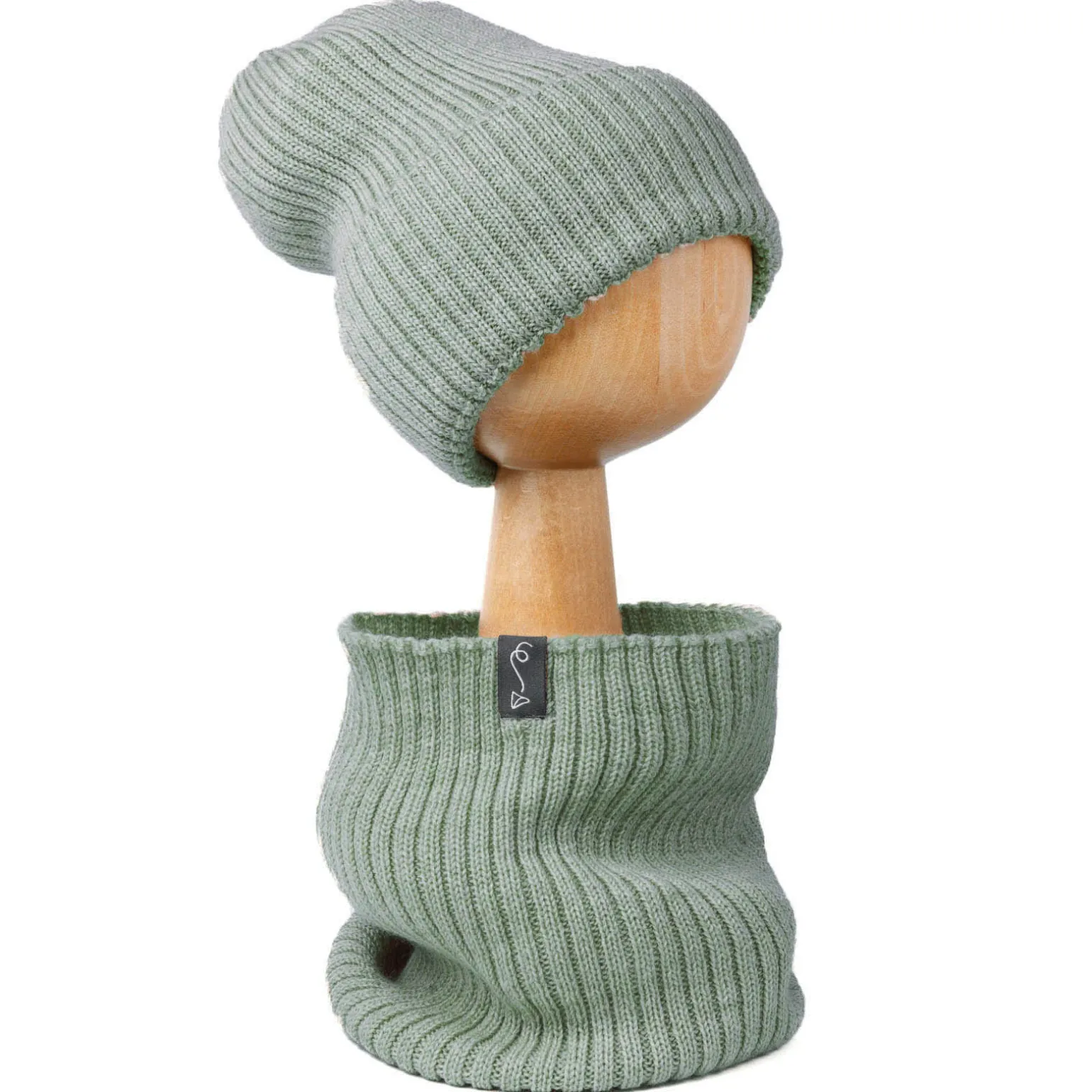 Czapeczka z wełny Merino - SAGE
