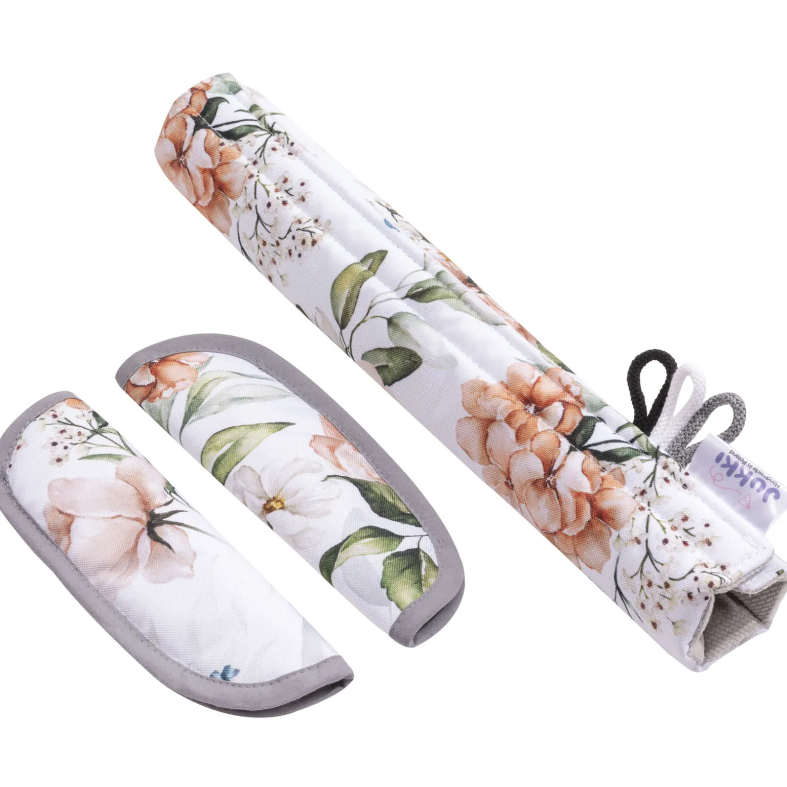 Dwustronna wkładka do wózka spacerowego - Peony White