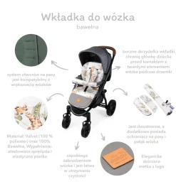 Dwustronna wkładka do wózka spacerowego - Navy Blue