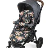 Dwustronna wkładka do wózka spacerowego - Peony Black