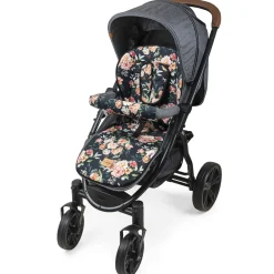 Dwustronna wkładka do wózka spacerowego - Peony Black