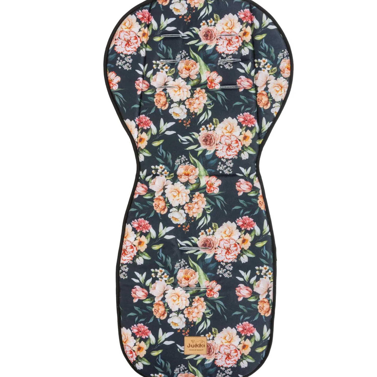 Dwustronna wkładka do wózka spacerowego - Peony Black