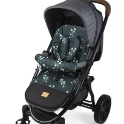 Dwustronna wkładka do wózka spacerowego - Eucalyptus Black