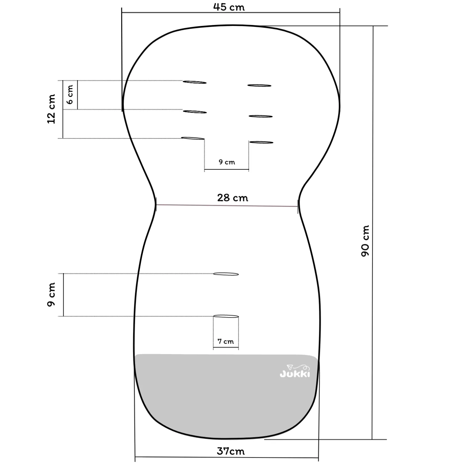 Dwustronna wkładka do wózka spacerowego - Grey Forest