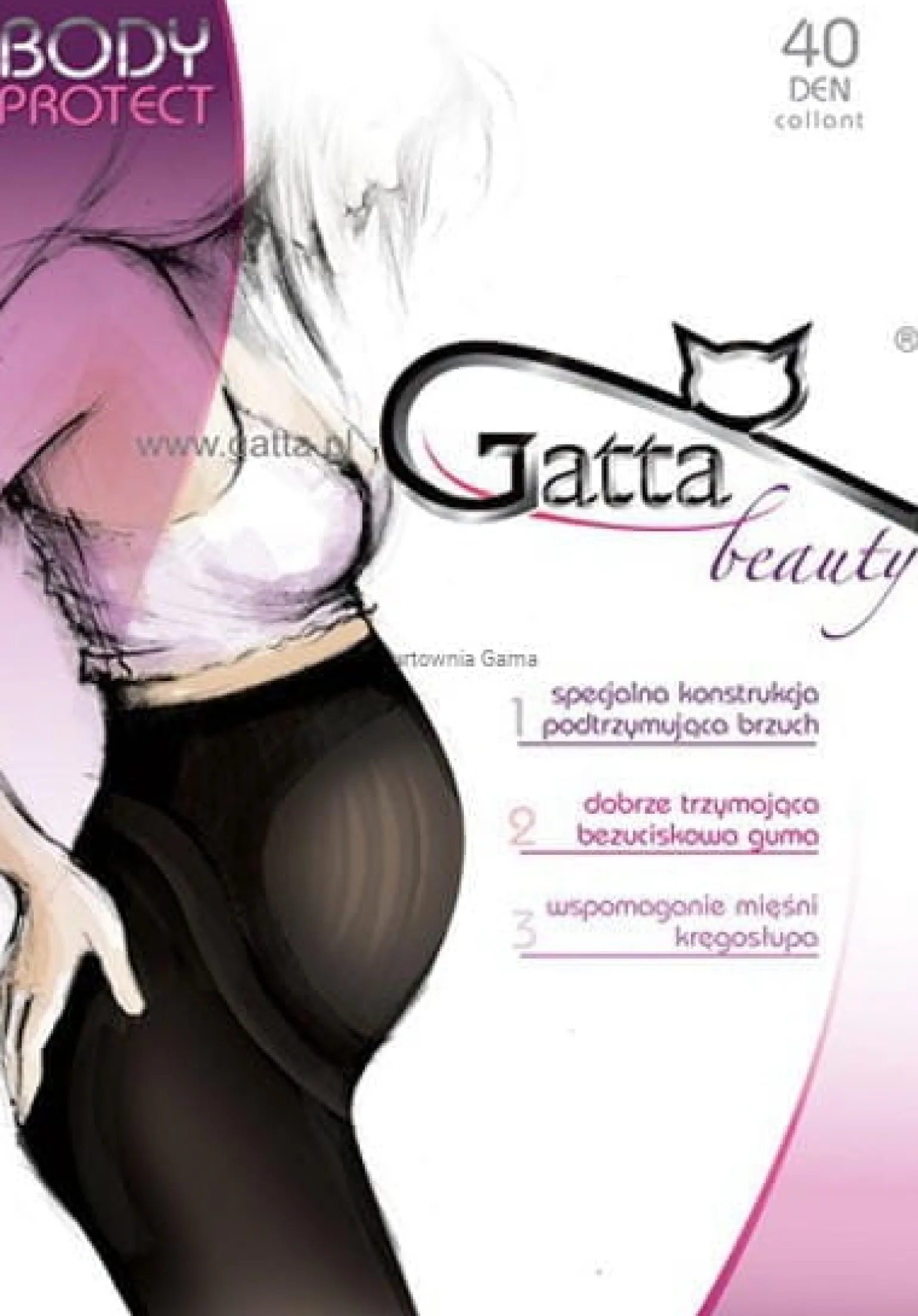 Gatta BODY PROTECT - Rajstopy Ciążowe, 40 DEN