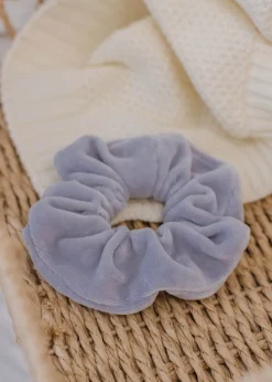 Gumka do włosów SCRUNCHIES welur ciemnoszary