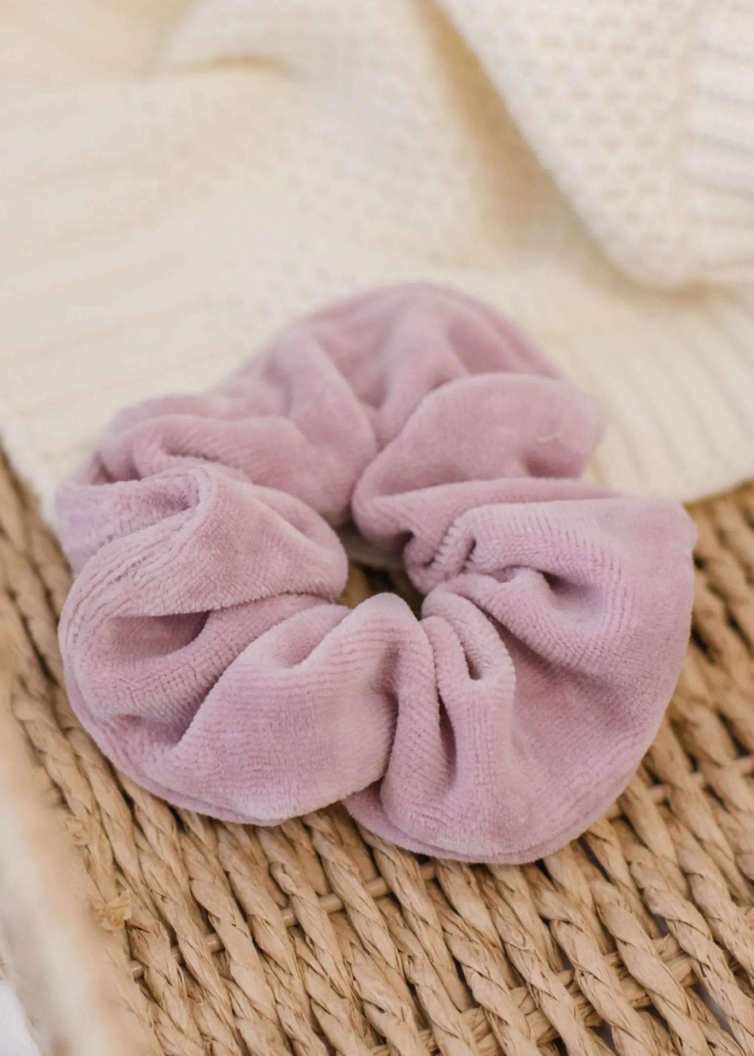 Gumka do włosów SCRUNCHIES welur old rose