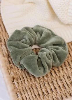 Gumka do włosów SCRUNCHIES welur szałwiowy