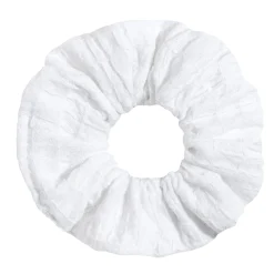 Gumka do włosów SCRUNCHIES z bawełny wafelkowej - White