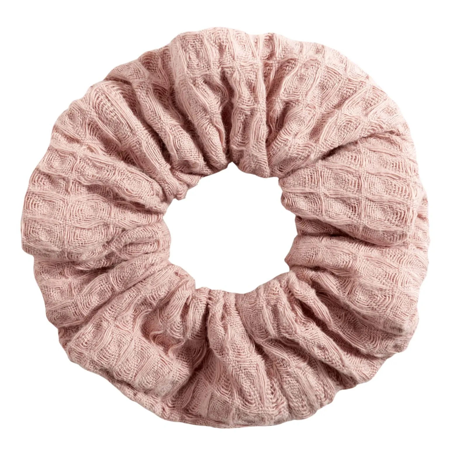 Gumka do włosów SCRUNCHIES z bawełny wafelkowej - Pink