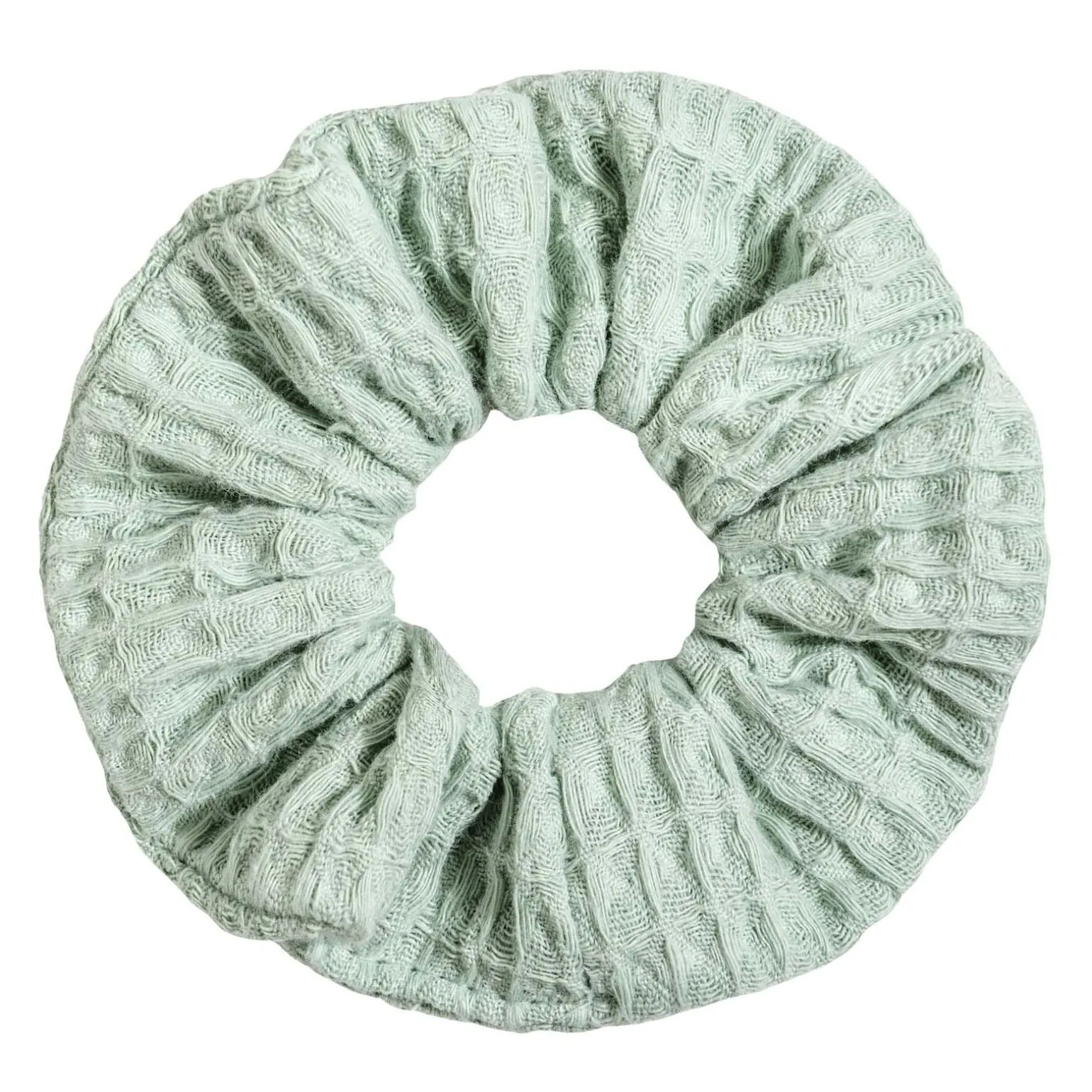 Gumka do włosów SCRUNCHIES z bawełny wafelkowej - Sage