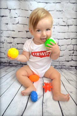 HENCZ TOYS Zestaw 5 szt. kolorowych piłeczek sensorycznych 0+