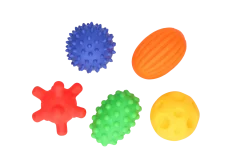 HENCZ TOYS Zestaw 5 szt. kolorowych piłeczek sensorycznych 0+