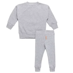 JUKKI Komplet prążkowany dziecięcy - Grey Melange