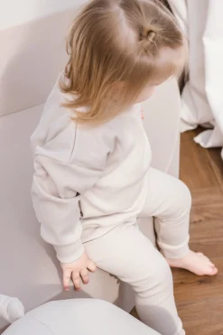 JUKKI Komplet prążkowany dziecięcy - Beige