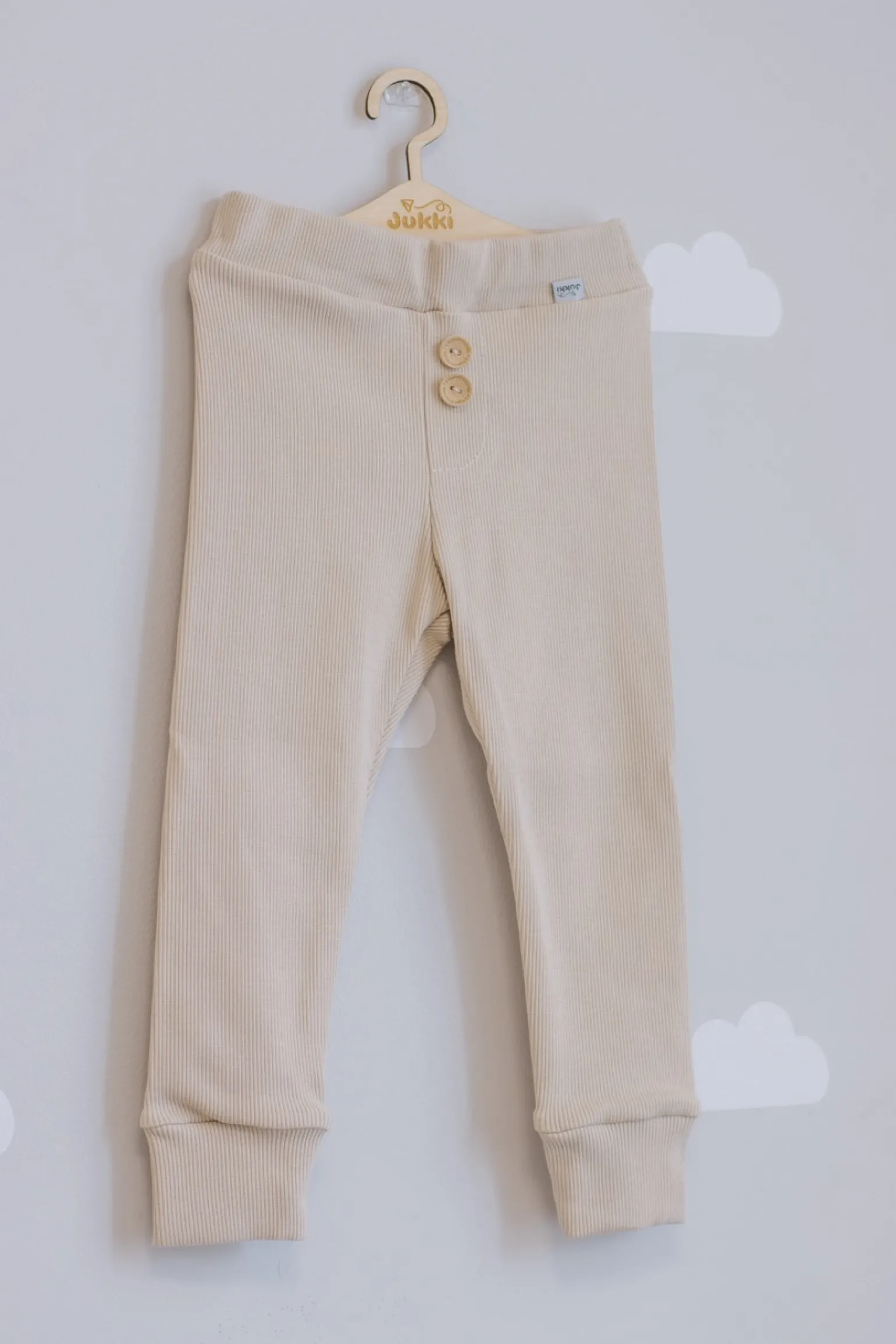 JUKKI Komplet prążkowany dziecięcy - Beige