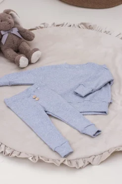 JUKKI Prążkowana bluza oversize - Grey Melange