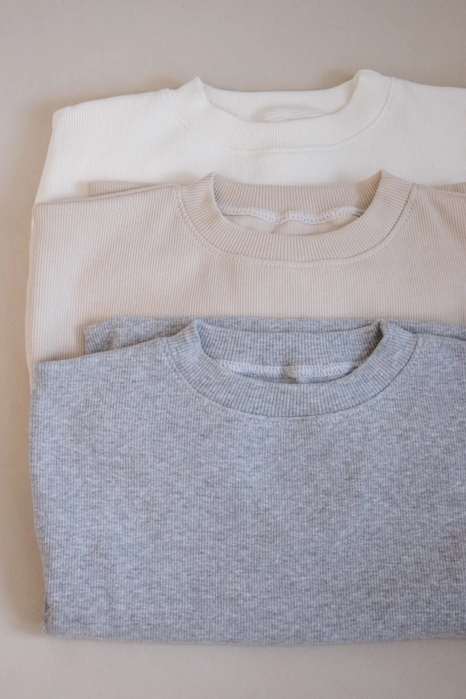 JUKKI Prążkowana bluza oversize - Grey Melange