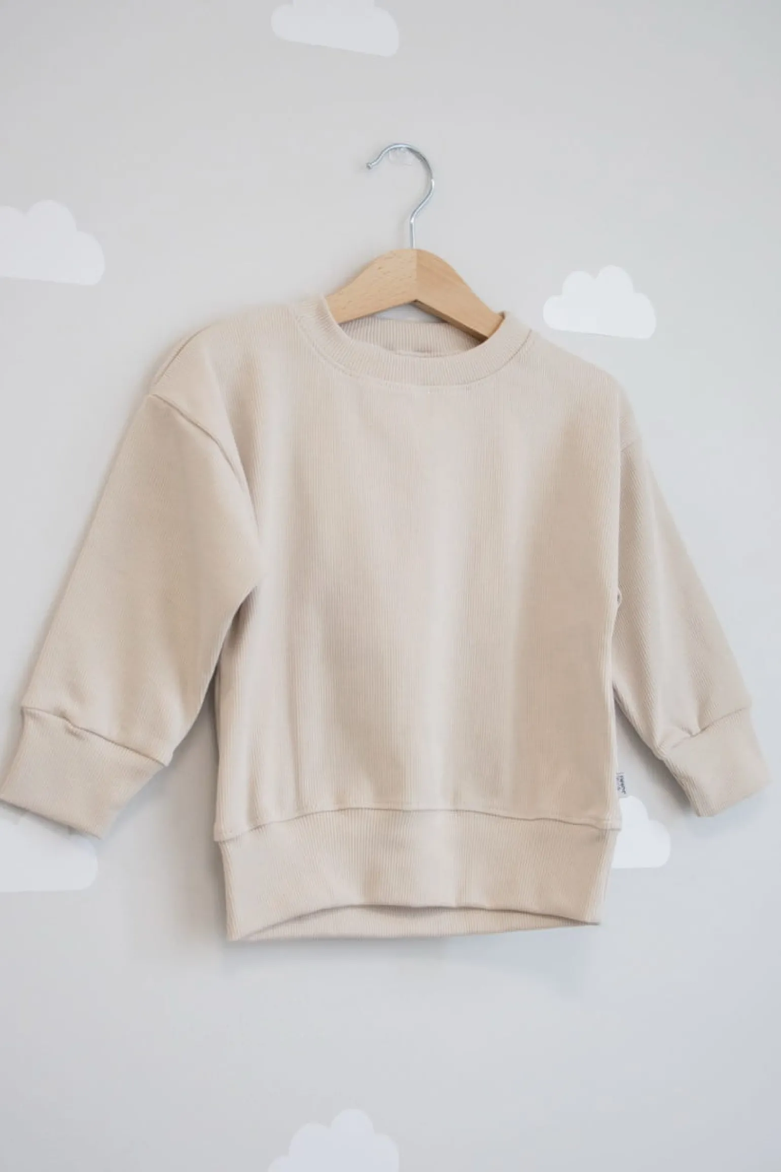 JUKKI Prążkowana bluza oversize - Beige