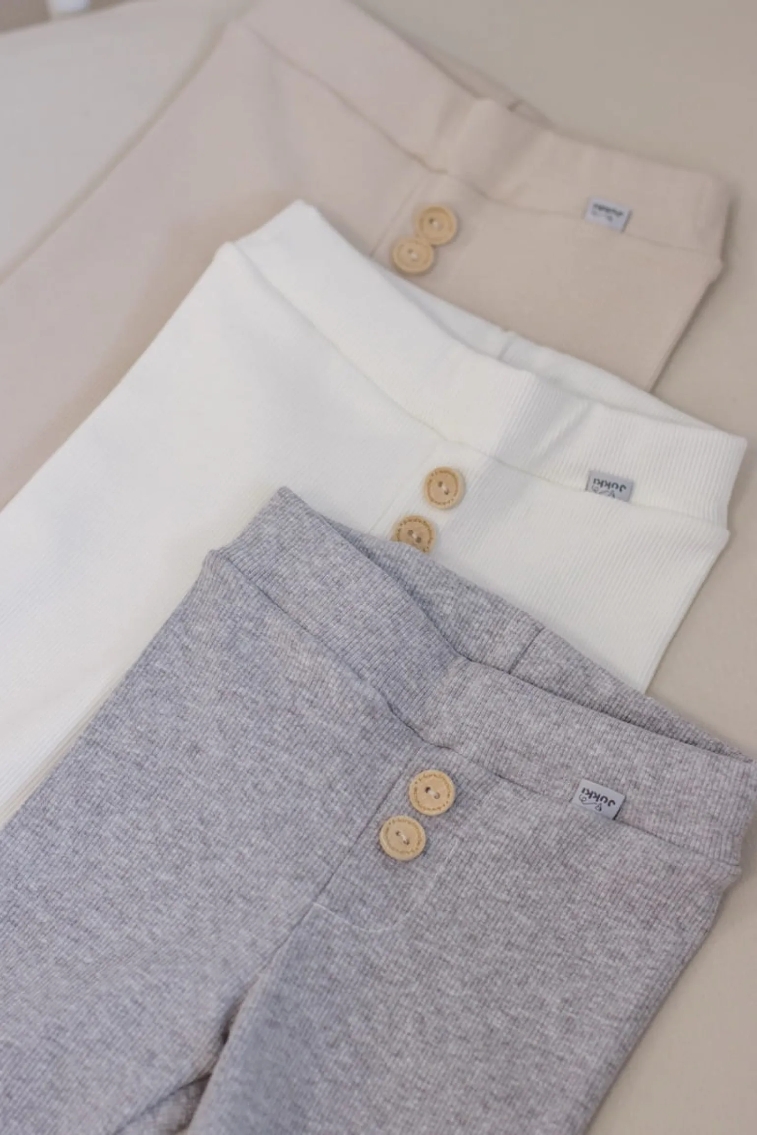 JUKKI Prążkowane legginsy dziecięce - Grey Melange