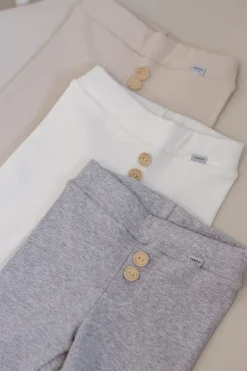 JUKKI Prążkowane legginsy dziecięce - Beige