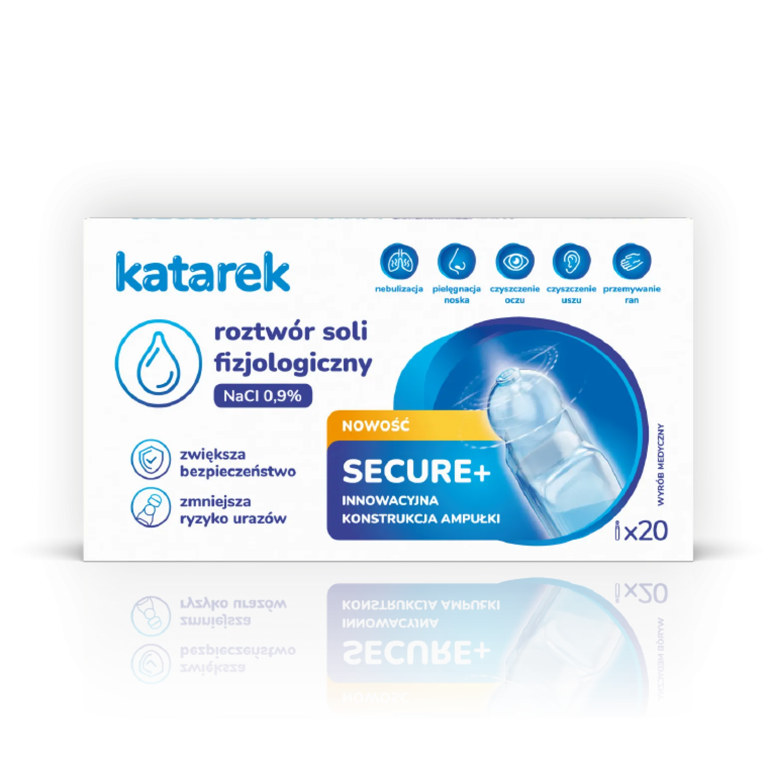 KATAREK Secure+ roztwór soli fizjologiczny NaCI 0,9% 20×5 ml