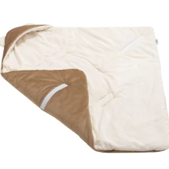 Kocyk do fotelika samochodowego - Plusz ecru i Toffee Soft Velvet