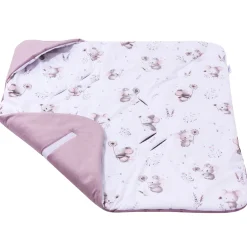 Kocyk do fotelika samochodowego - Lovely Mouse i Wrzosowy Soft Velvet