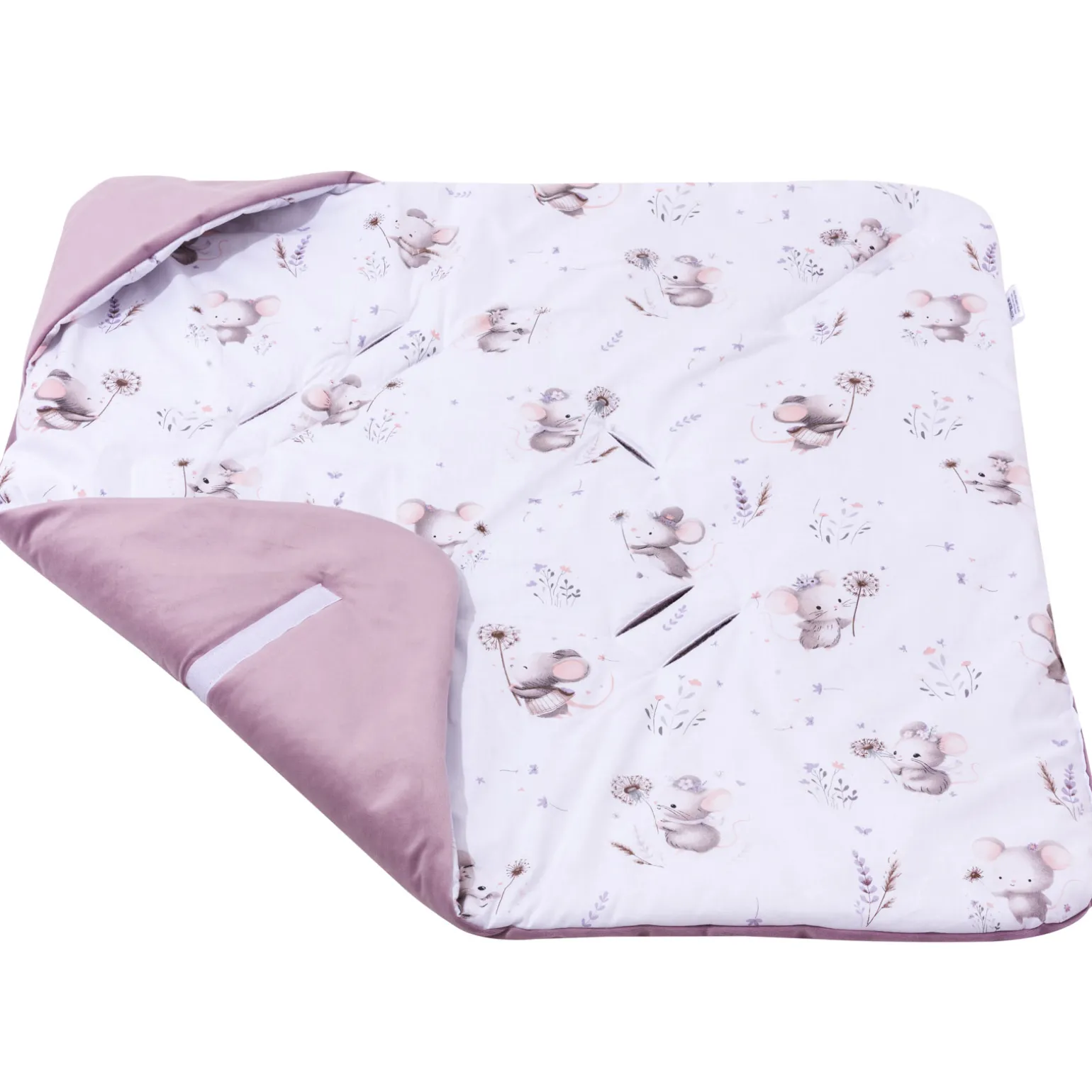 Kocyk do fotelika samochodowego - Lovely Mouse i Wrzosowy Soft Velvet