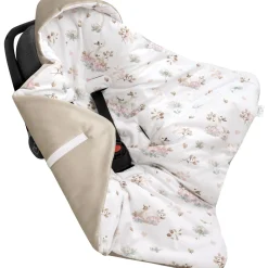 Kocyk do fotelika samochodowego - Swan Family i Cappuccino Soft Velvet