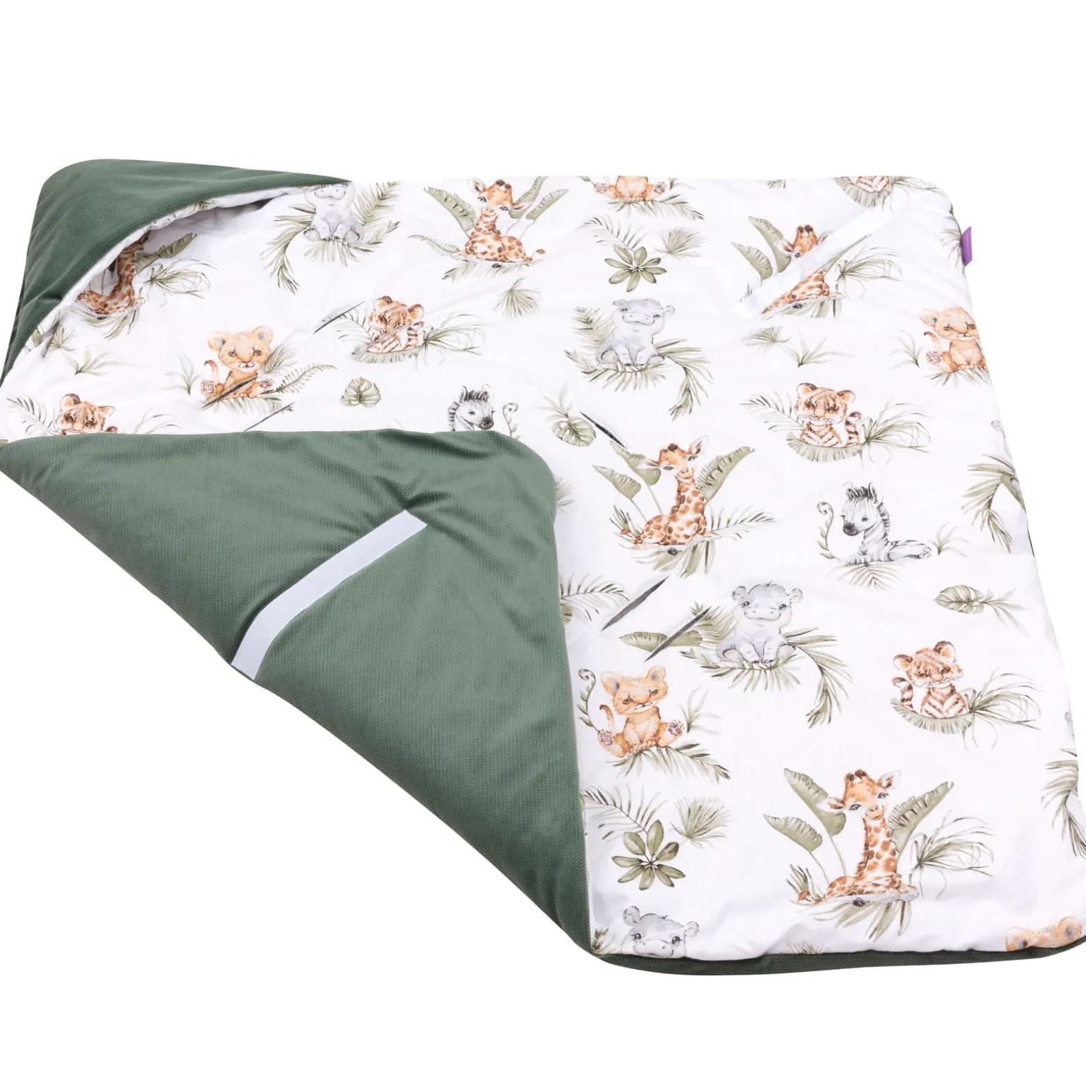 Kocyk do fotelika samochodowego - Savanna Fun i oliwkowy Velvet
