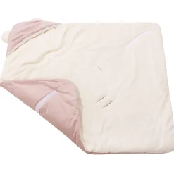 Kocyk do fotelika samochodowego - Plusz ecru i Smokey Pink Soft Velvet