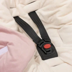 Kocyk do fotelika samochodowego - Plusz ecru i Smokey Pink Soft Velvet