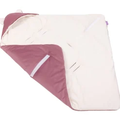 Kocyk do fotelika samochodowego - Plusz ecru i old rose Velvet