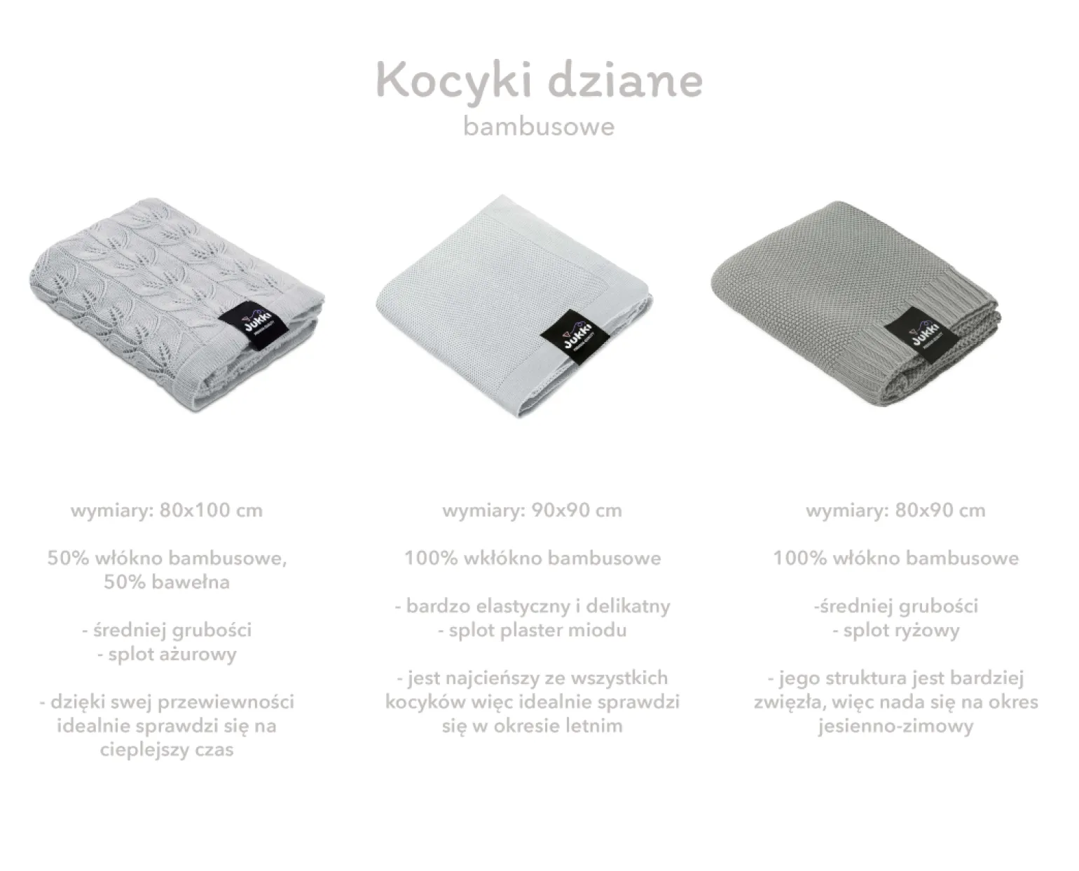 Kocyk dziany BAMBUS 75 x 100 cm - Rain Drop