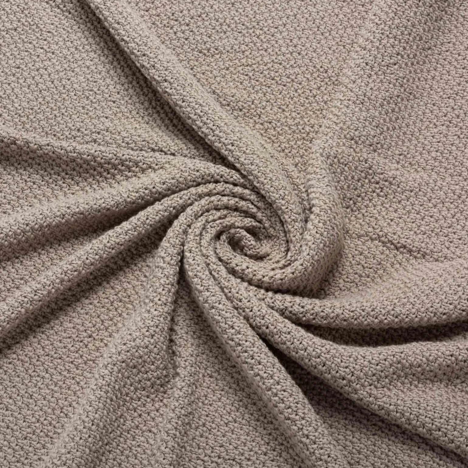 Kocyk dziany BAWEŁNA 80 x 100 cm - Taupe