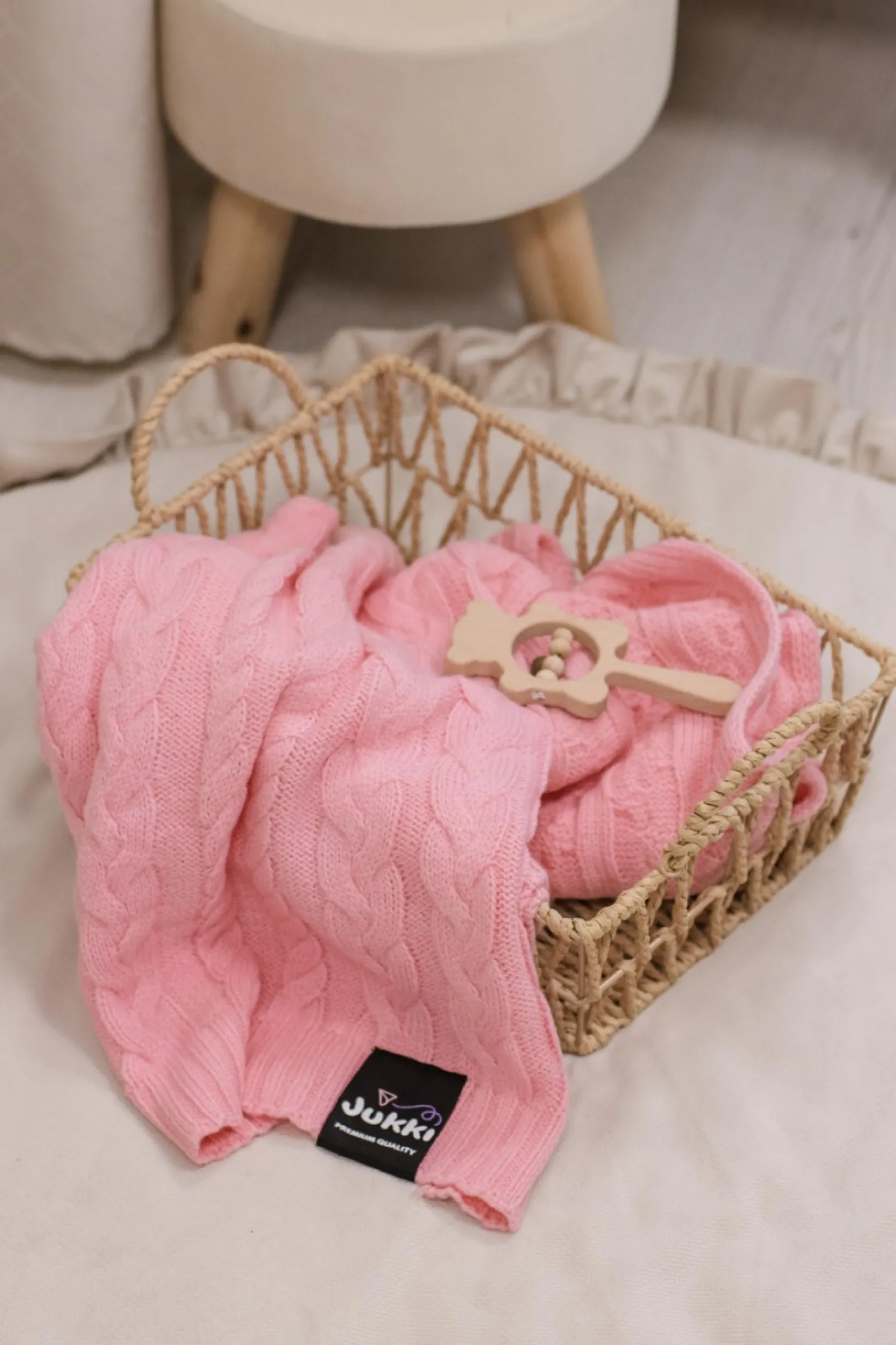 Kocyk dziany MERINO 85 x 100 cm - Rose