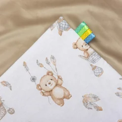 Kocyk dziecięcy 75x100cm - Boho Bears i Cappuccino Soft Velvet