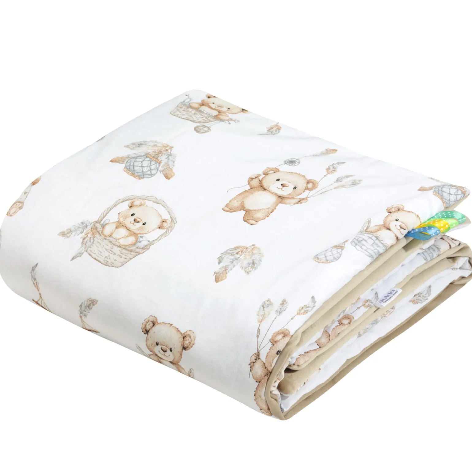 Kocyk dziecięcy 75x100cm - Boho Bears i Cappuccino Soft Velvet
