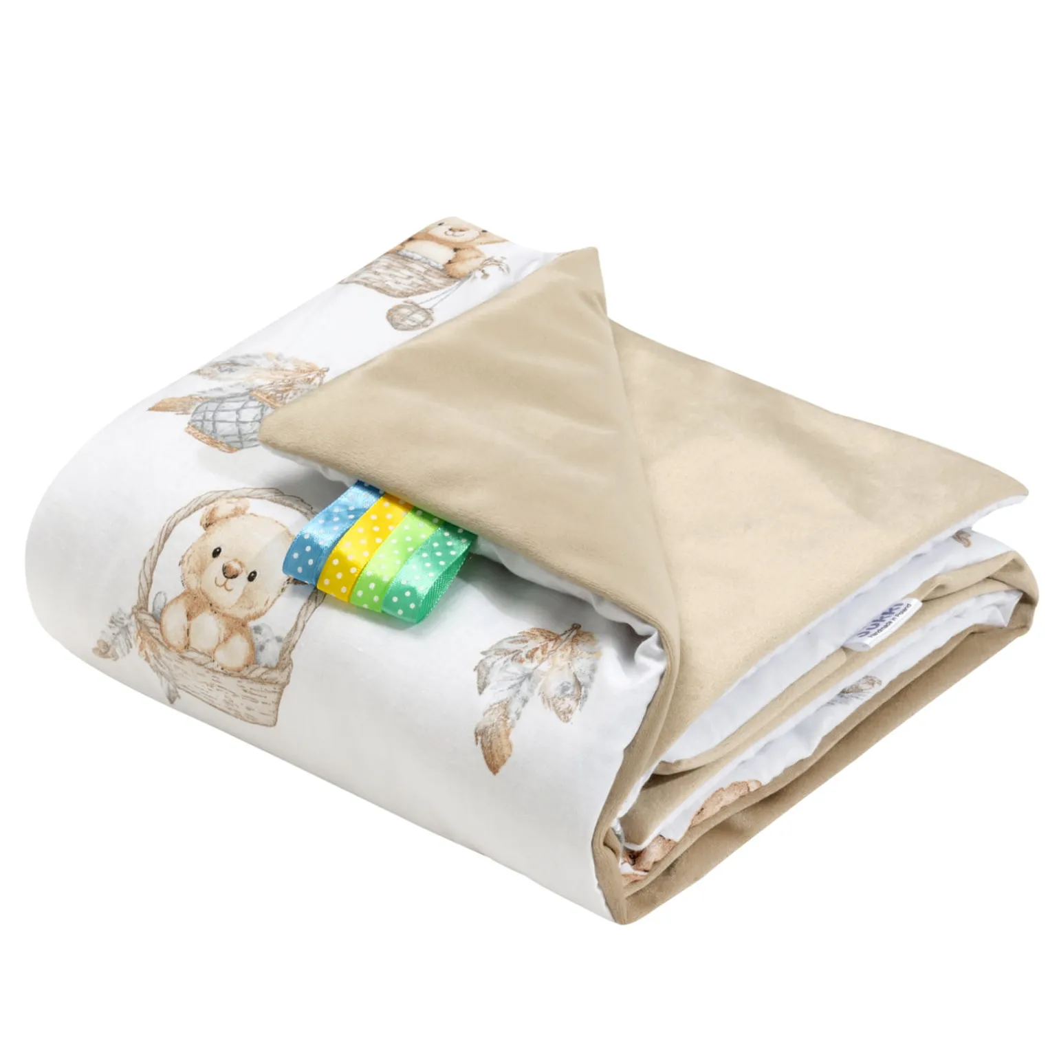Kocyk niemowlęcy 55x75cm - Boho Bears i Cappuccino Soft Velvet