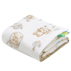 Kocyk niemowlęcy 55x75cm - Boho Bears i Cappuccino Soft Velvet